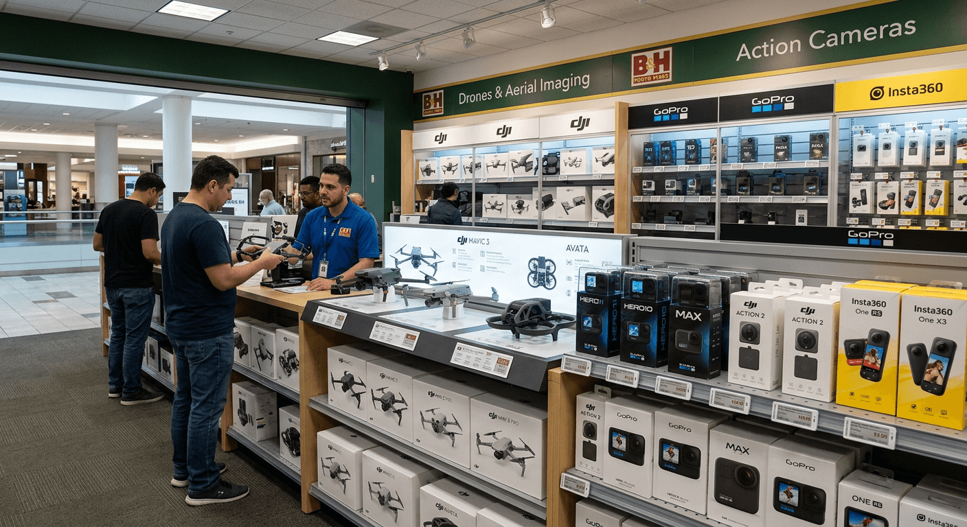 B&H Photo Video Drone and Action Camera Display