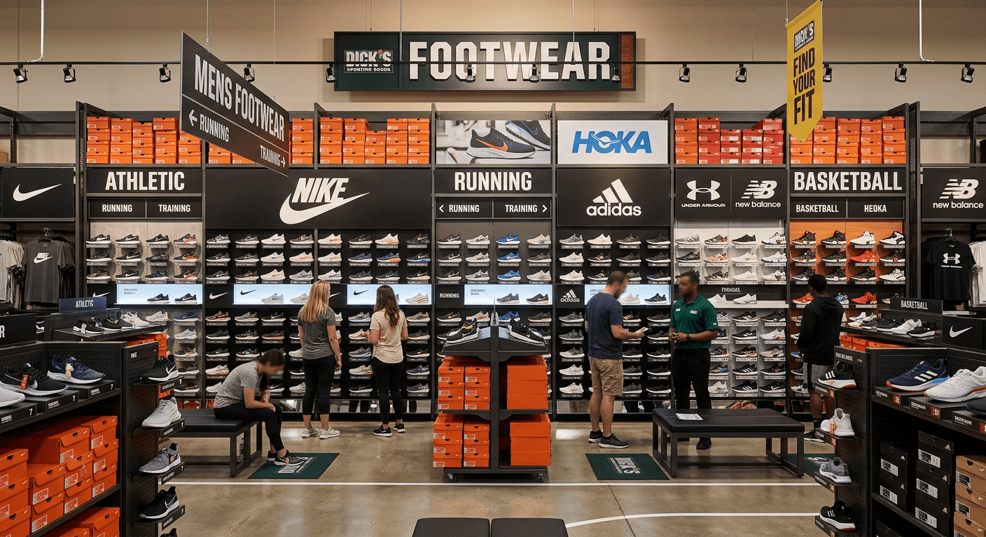 Dick's Sporting Goods Footwear Wall Display