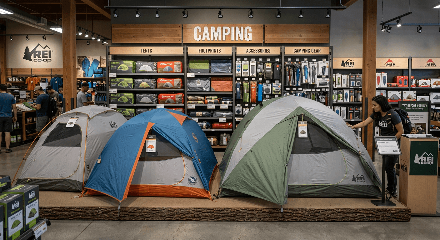 REI Camping Tents Display
