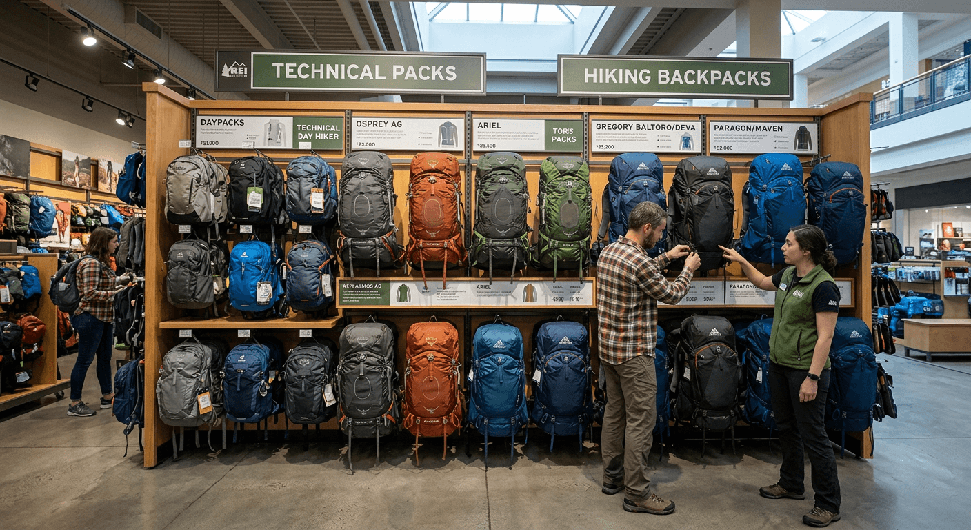REI Hiking Backpacks Wall