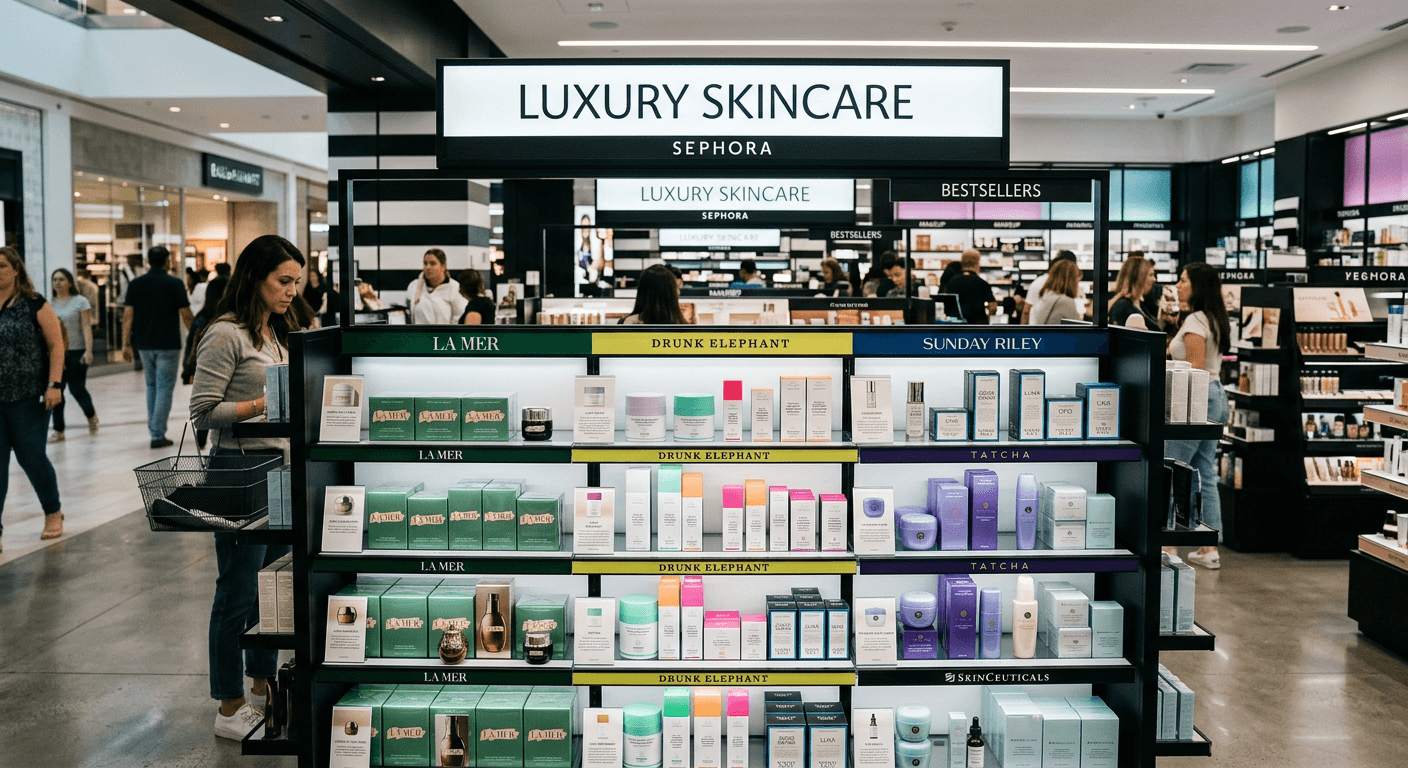 Sephora Luxury Skincare Wall