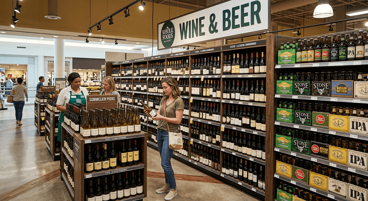 Whole Foods Market Wine and Beer Section