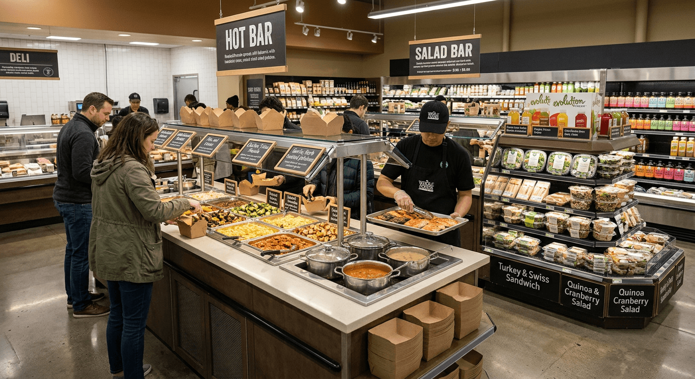 Whole Foods Market Prepared Foods and Hot Bar Display